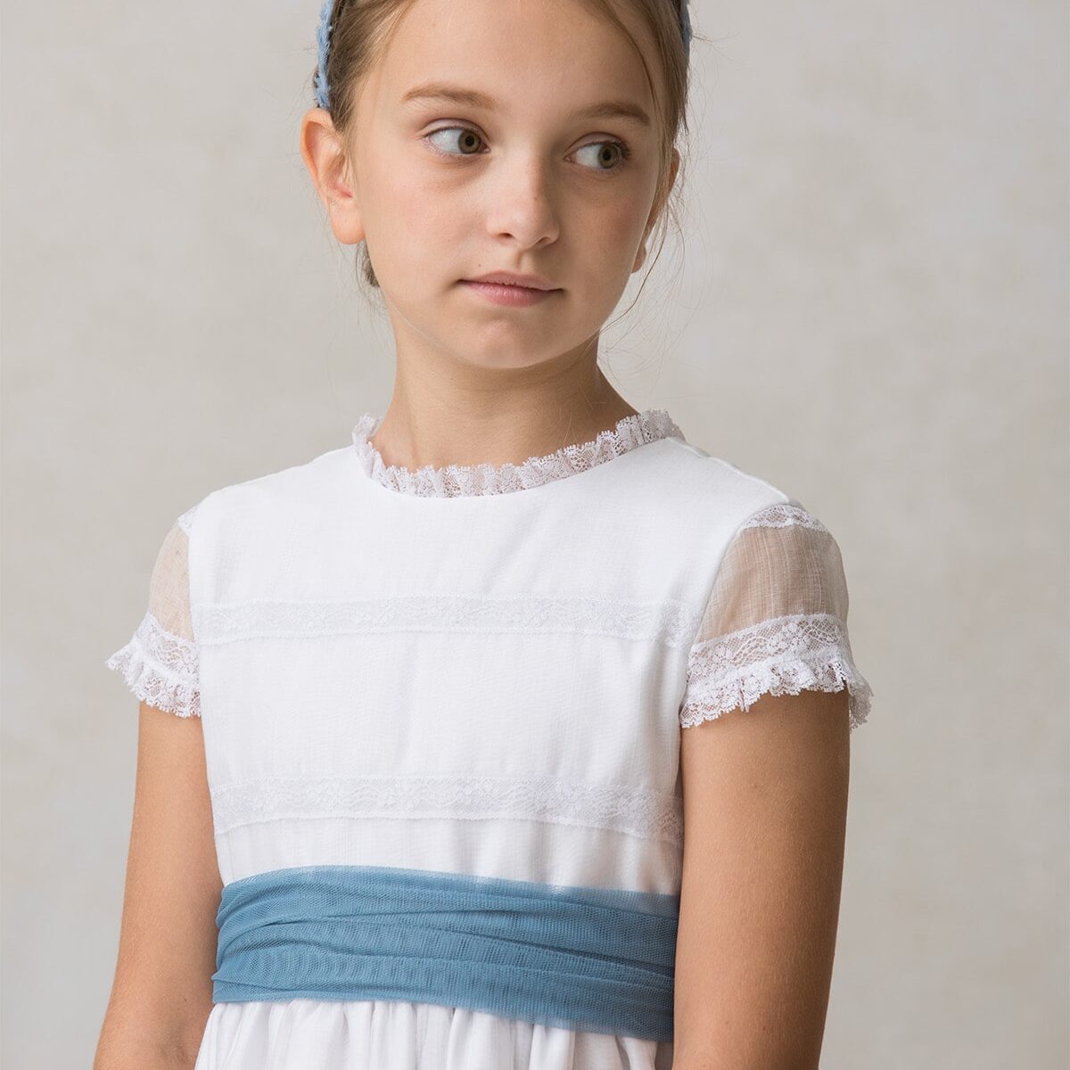 sachin and babi light blue dress First Communion Dress Teresa with Embellished Tulle main image 1
