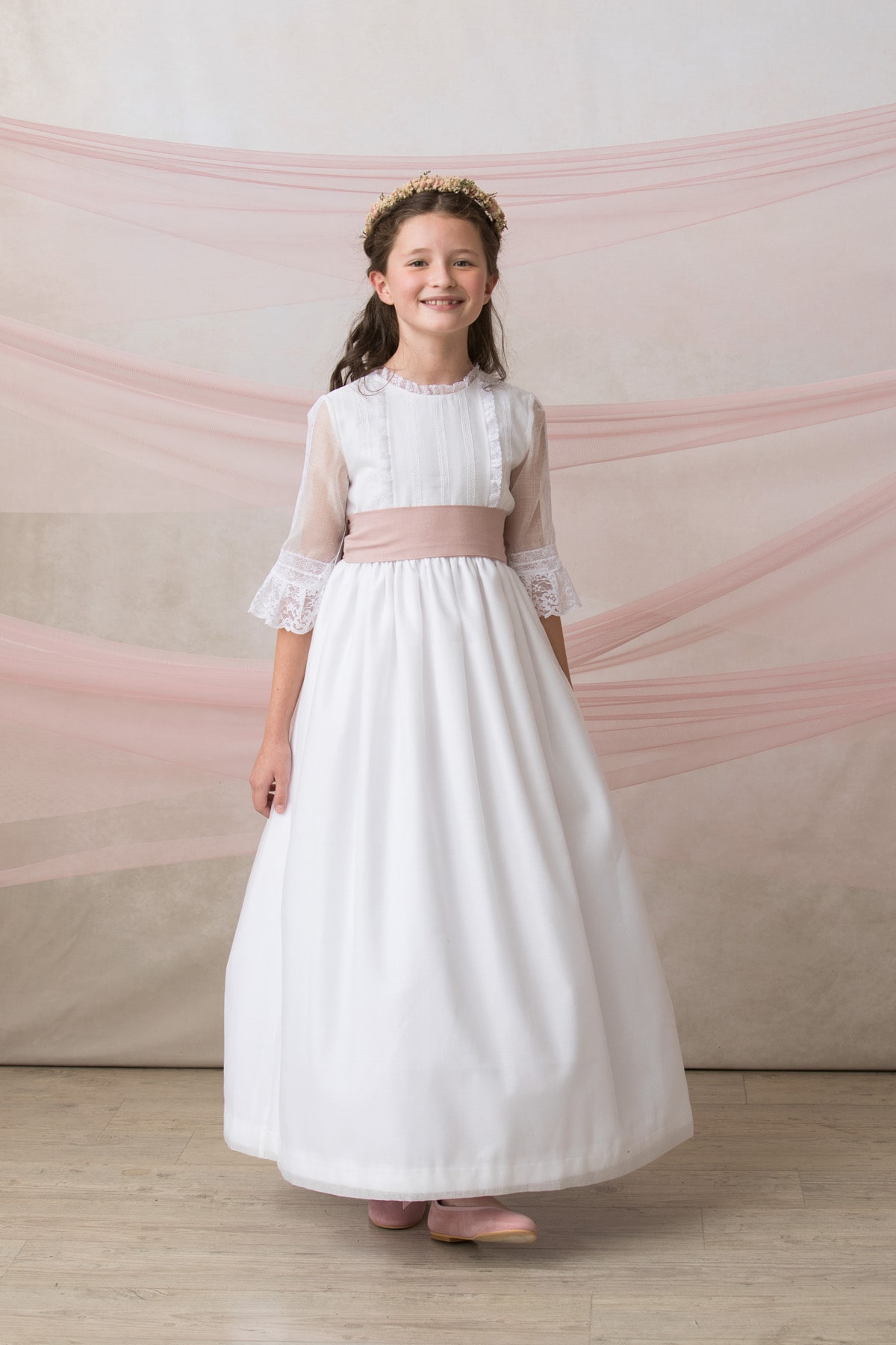 vestido comunion nina seda