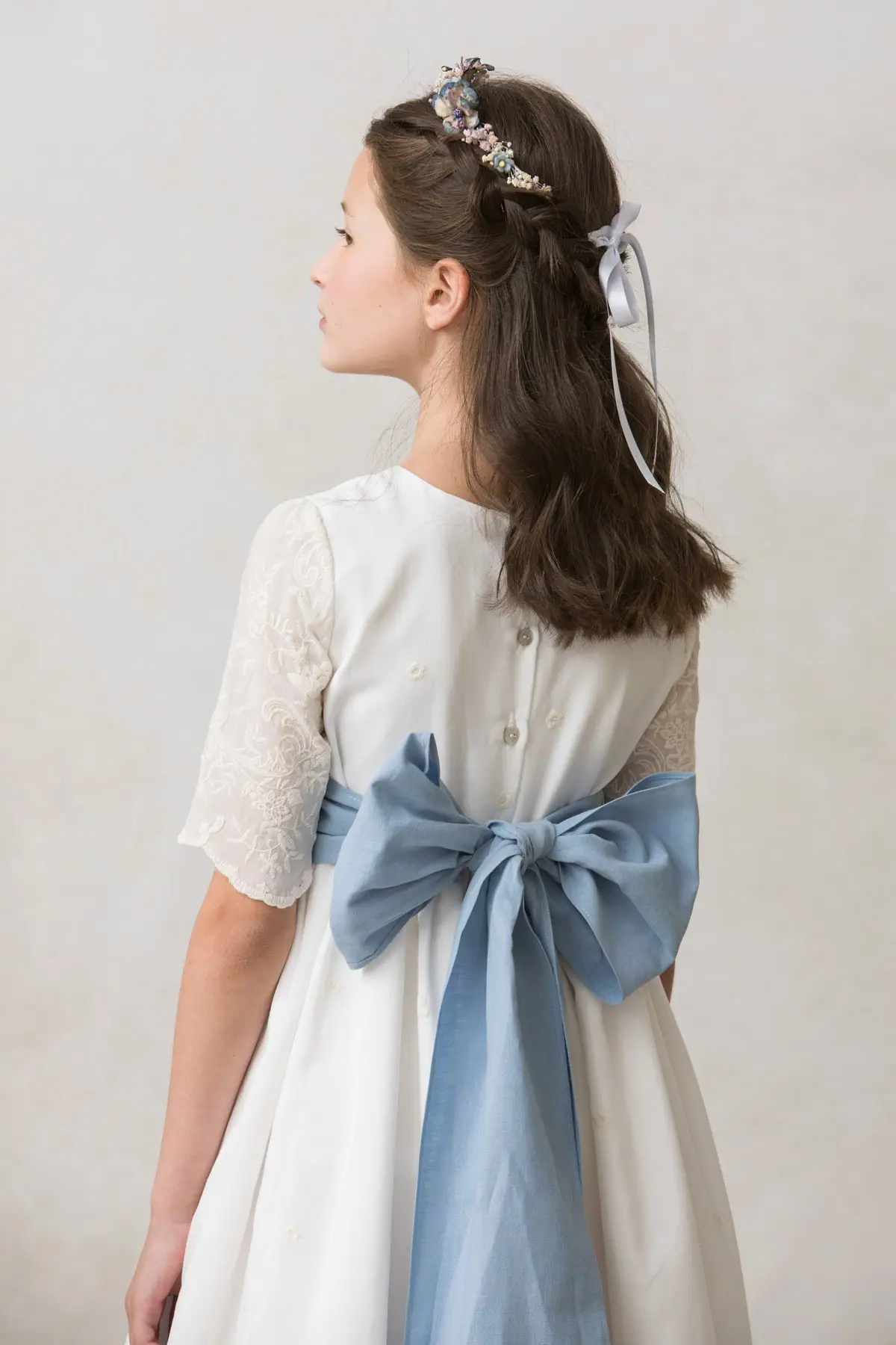 embroidered organza communion dress