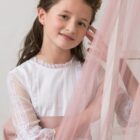 vestido comunion organza seda