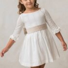 vestido-nina-blanco-algodon-manga-francesa vestido de niña blanco en algodon de manga francesa