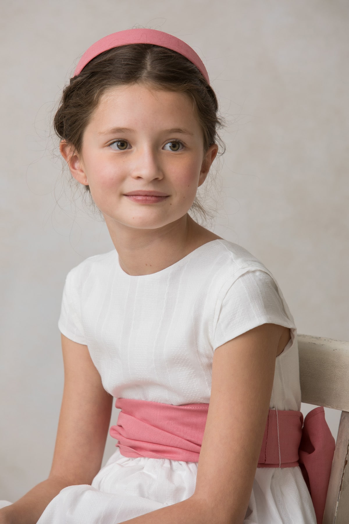 vestido de niña de comunion de manga cuchara sencillo