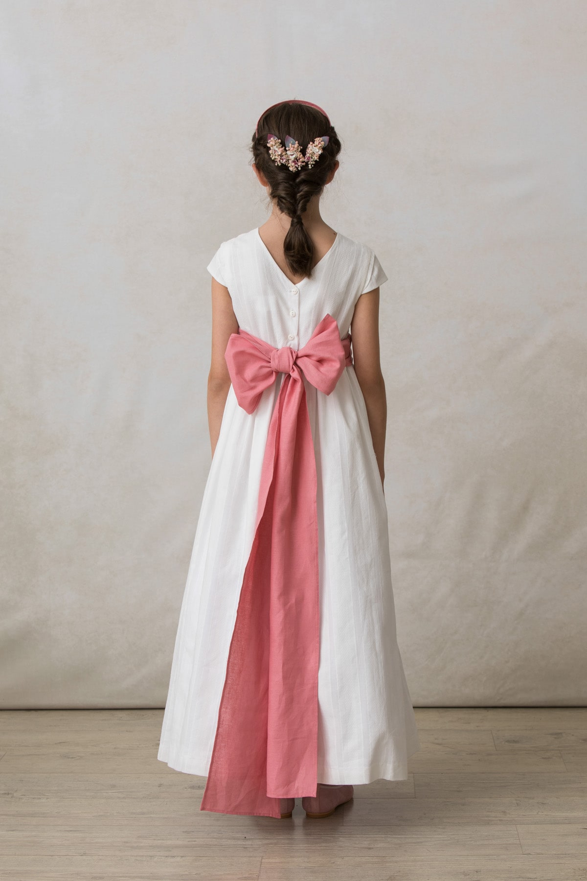 vestido de primera comunion de manga cuchara sencillo