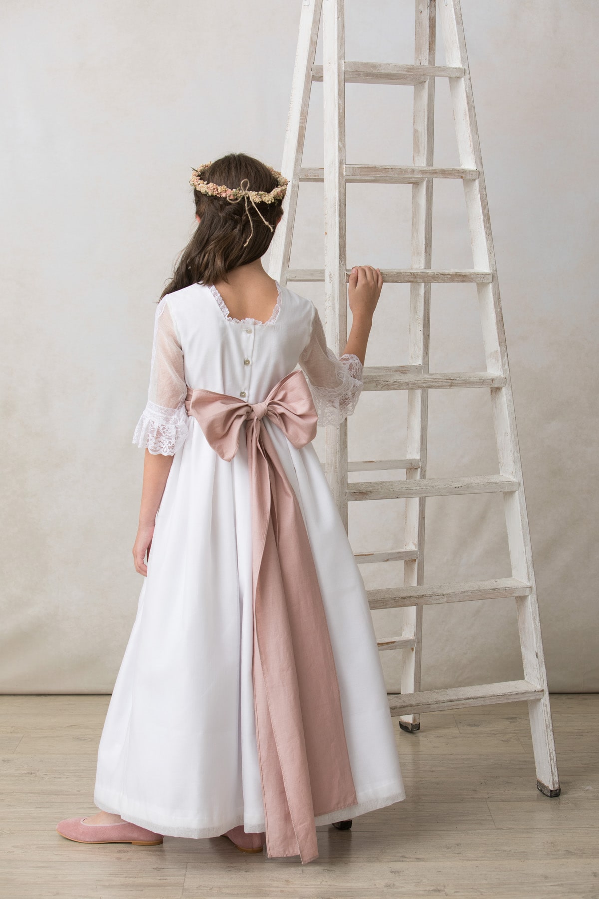 vestidos comunion nina organza seda
