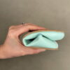 Barefoot communion shoes in aqua green