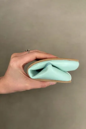 wide ballet flats for communion, aqua green