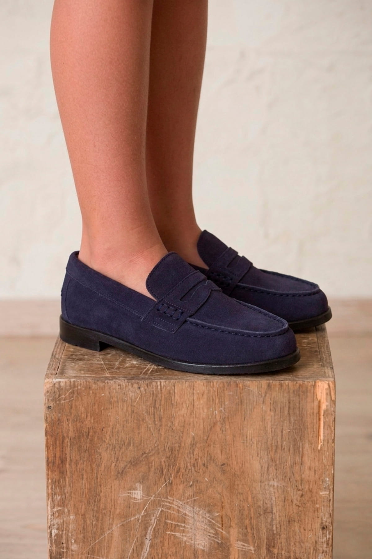 mocasines castellanos nino azul lateral