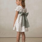 vestidos nina ceremonia algodon estampado flores manga farol
