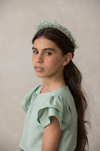 Blusa bonita sencilla verde agua mono