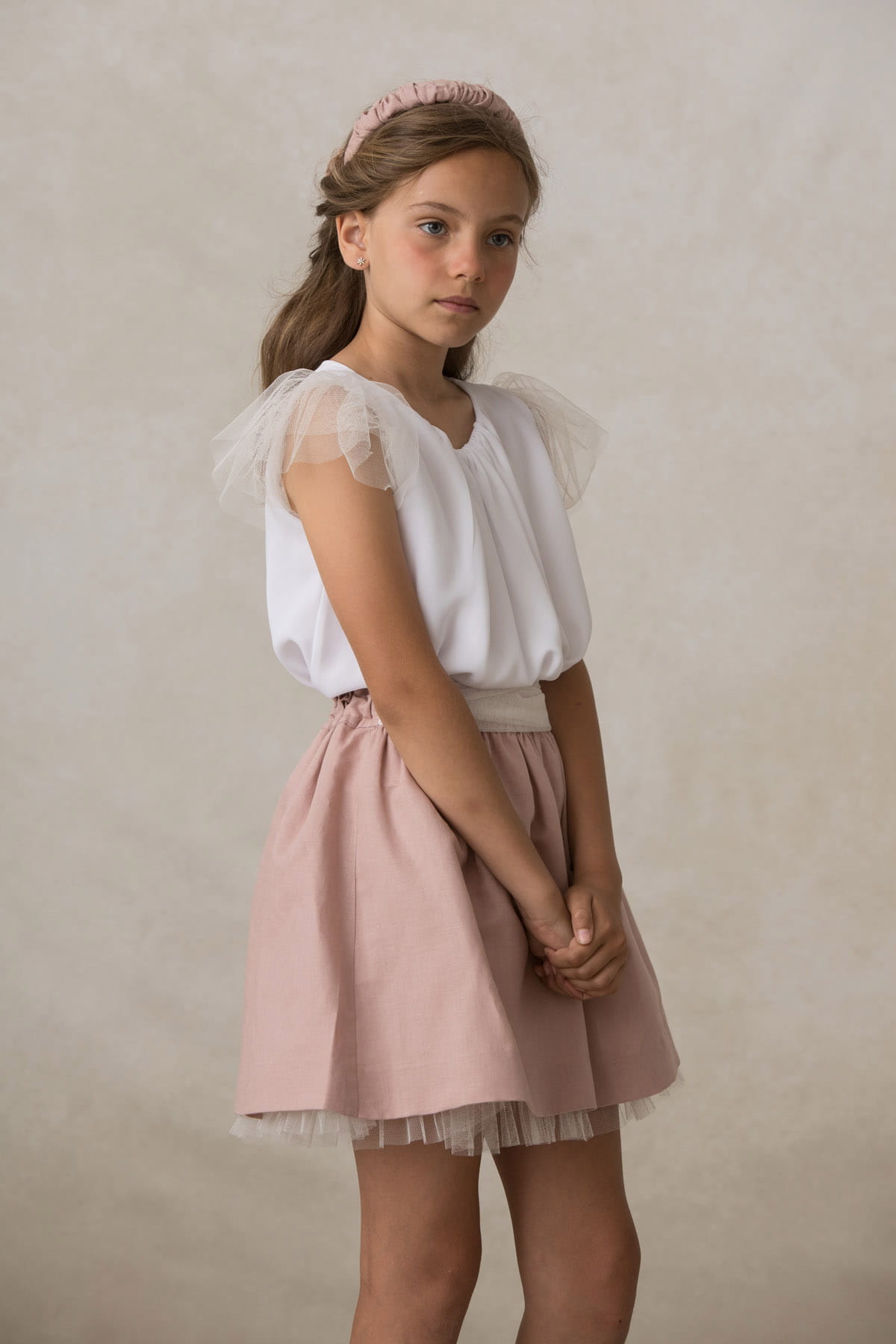 Falda adolescente ceremonia bonita sencilla tul