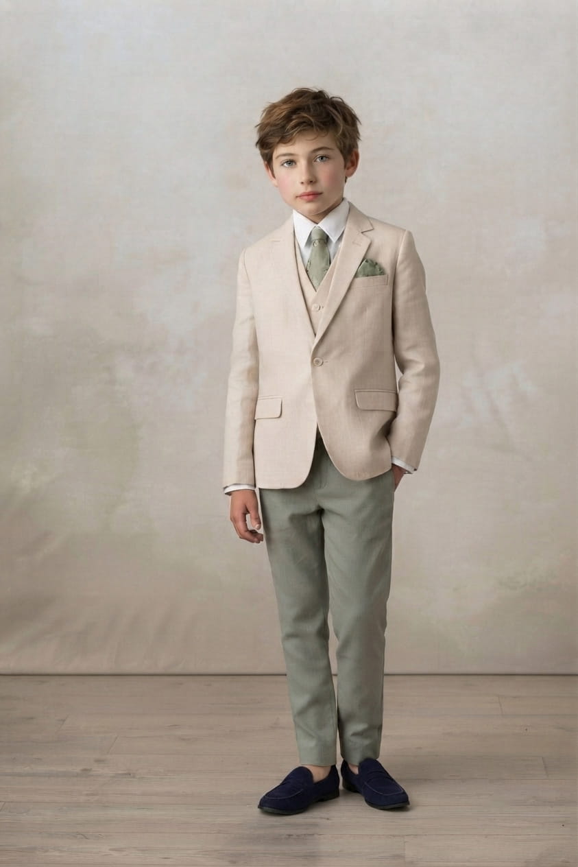 Pitillo lino caqui elegante nino Pitillo lino caqui elegante nino