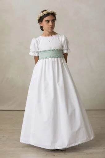 romantic cotton lace communion dresses for girls