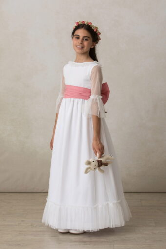 vestidos comunion tul plumeti volantes romantico
