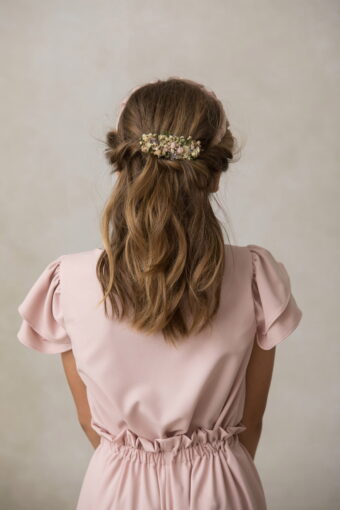 Pinza flores silvestres rosa nude flores preservadas nina