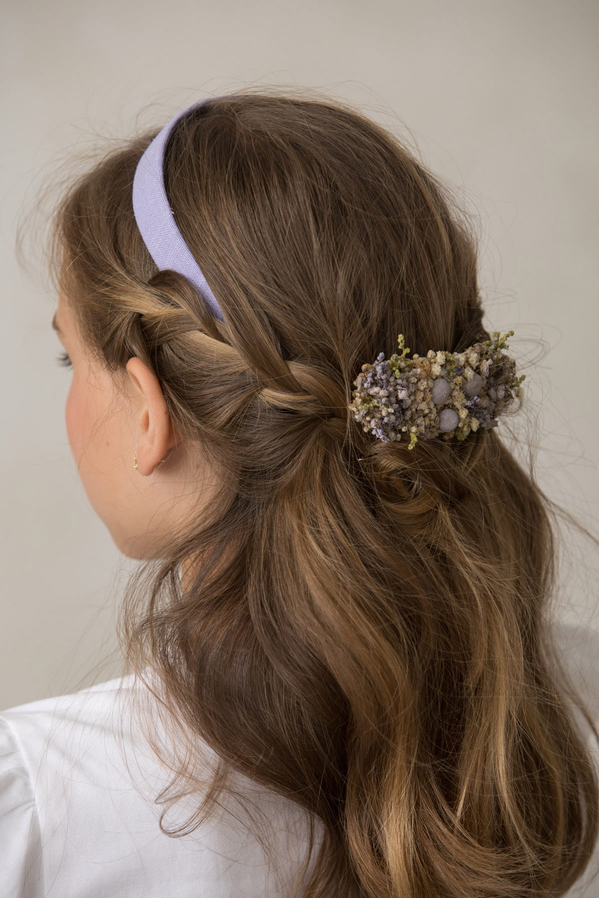 pinza pelo nina flor preservada comunion