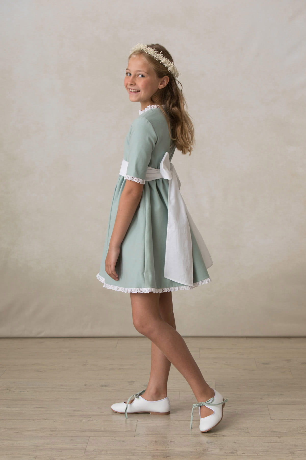 Vestido Beatriz en verde agua