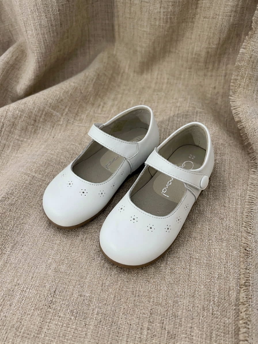 merceditas blancas piel suela bebe