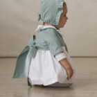 bolero gabardina verde agua algodon nina