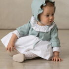 bolero gabardina verde agua algodon nina ceremonia